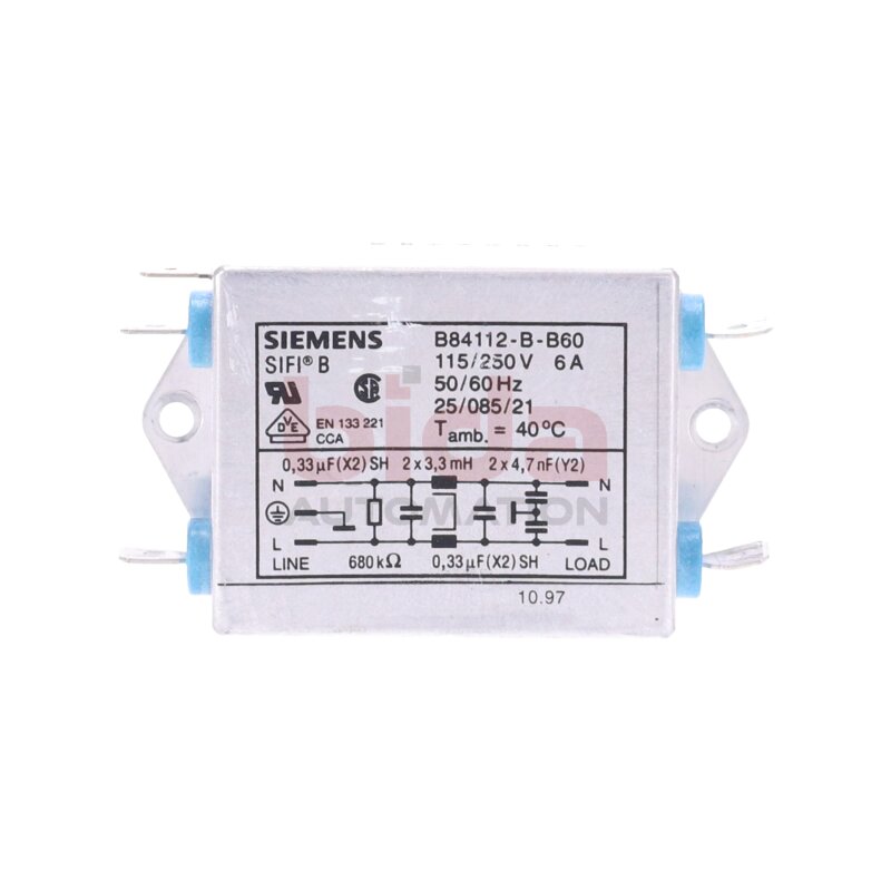 Siemens B84112-B-B60 Netzfilter / Line Filter 115/250V 6A