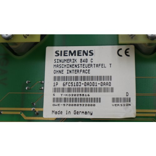 Siemens Sinumerik 840 C 6FC5103-0AD01-0AA0 Maschinensteuertafel Steuerung