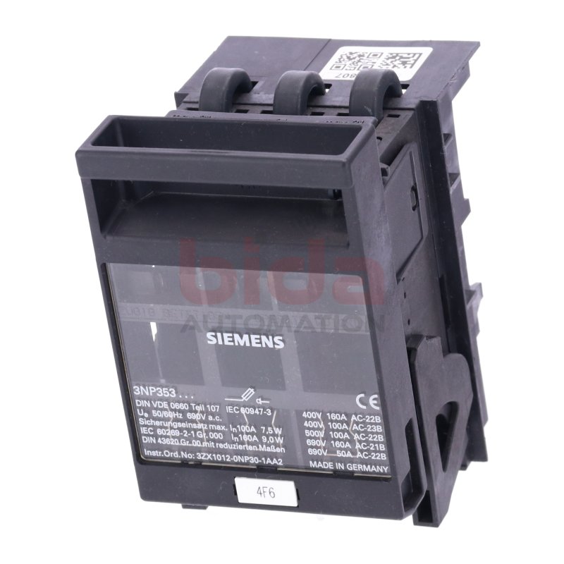 Siemens 3NP353 Lasttrennschalter / Switch disconnector 690V 50A