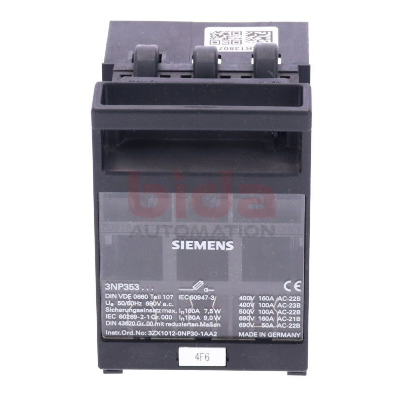 Siemens 3NP353 Lasttrennschalter / Switch disconnector 690V 50A