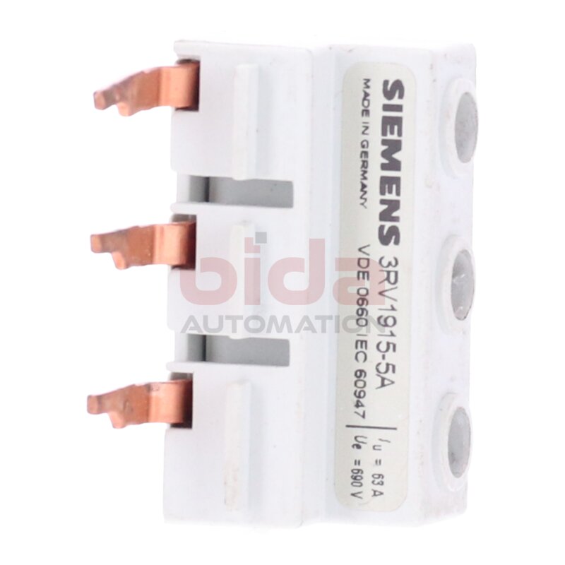 Siemens 3RV1915-5A 3-Phasen-Einspeiseklemme / 3-phase feed-in terminal 63A 690V