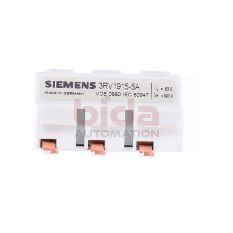 Siemens 3RV1915-5A 3-Phasen-Einspeiseklemme / 3-phase feed-in terminal 63A 690V