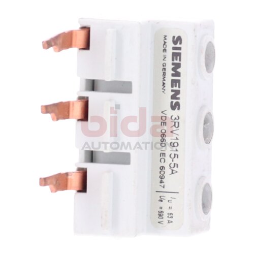Siemens 3RV1915-5A 3-Phasen-Einspeiseklemme / 3-phase feed-in terminal 63A 690V