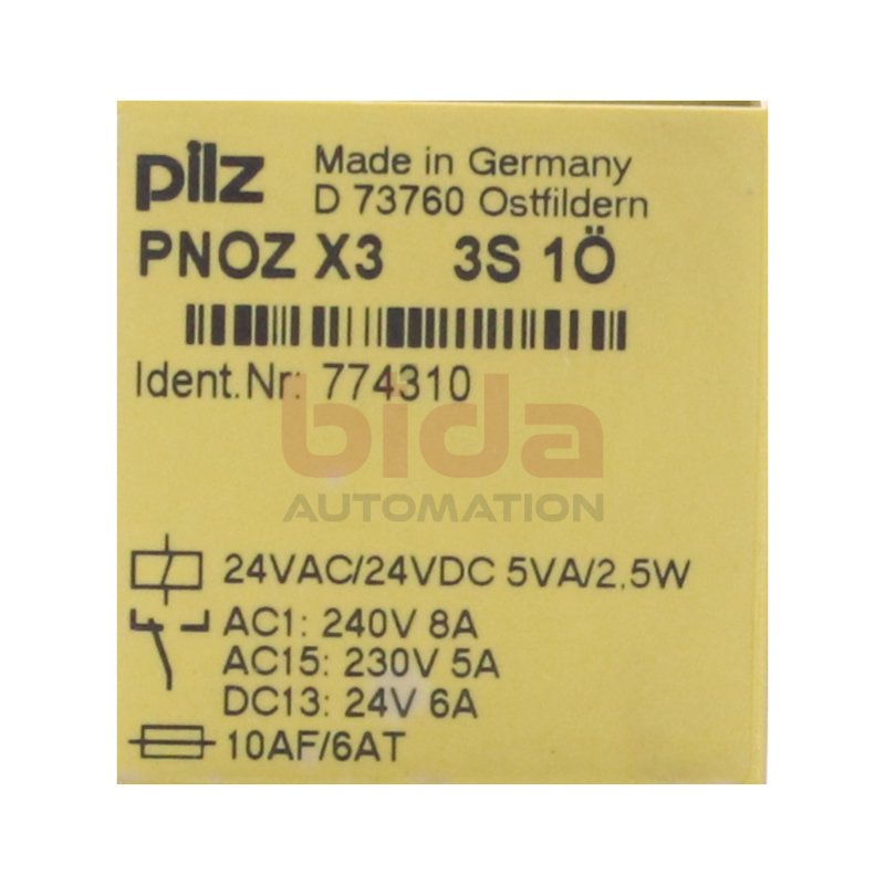 Siemens PNOZ X3 3S 1&Ouml; (774310) Sicherheitsrelais / Safety Relay  24VAC 24VDC 2,5W 6A