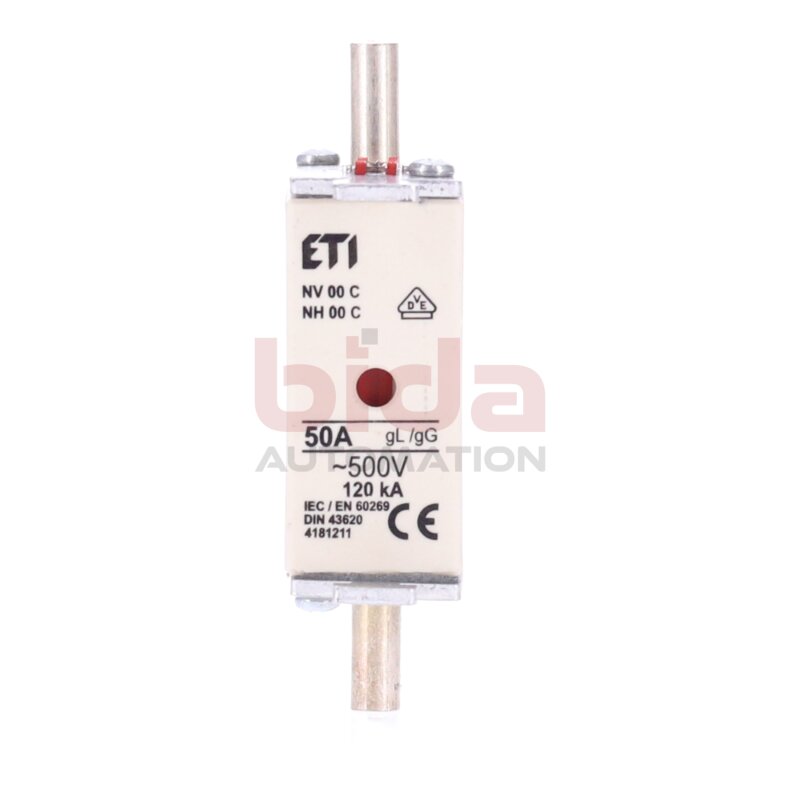 ETI NV 00 C NH 00 C 50A  / 500V 120kA Sicherungseinsatz / fuse insert