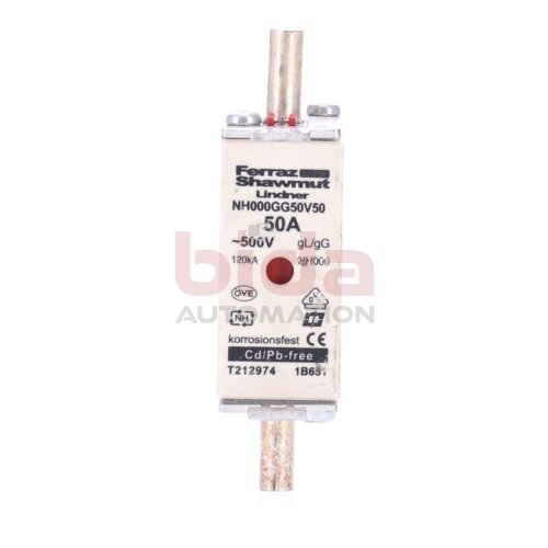 Ferraz Shawmut NH000GG50V50 50A -500V Sicherung / Fuse
