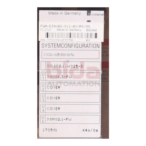 Indramat FWA-DIAX02-S11-01VRS-MS ( DDS02.1-W100-D) Servoregler / Servo Controller