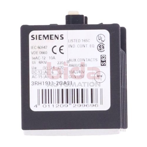 Siemens 3RH1911-2GA31 Hilfsschalterblock / Auxiliary Switch Block 690V 10A