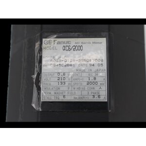 GE Fanuc AC6/2000 Servomotor Motor AC A06B-0126-B580 2000...