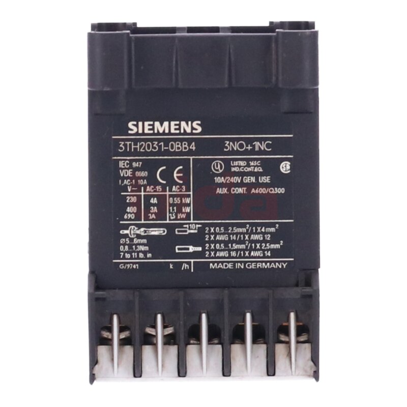 Siemens 3TH2031-0BB4 / 3TH2 031-0BB4 Hilfssch&uuml;tz / Auxiliary Contactor  240V 10A