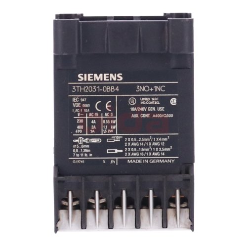 Siemens 3TH2031-0BB4 Hilfssch&uuml;tz / Auxiliary Contactor  240V 10A