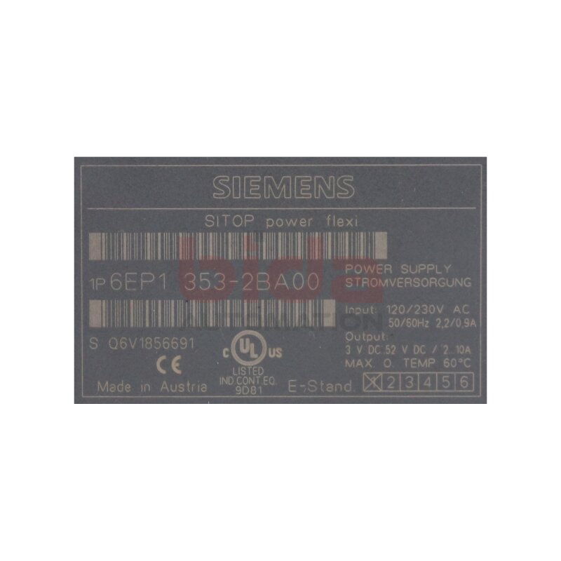 Siemens 6EP1 353-2BA00 / 6EP1353-2BA00  Stromversorgung / Power Supply 120-230V 2,9-0,9A
