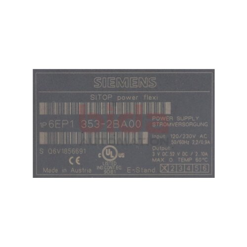 Siemens 6EP1 353-2BA00 / 6EP1353-2BA00  Stromversorgung / Power Supply 120-230V 2,9-0,9A