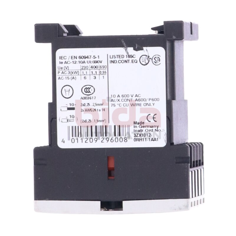 Siemens 3RH1122-2AP00  Hilfssch&uuml;tz / Auxiliary Contactor 10A 600VAC