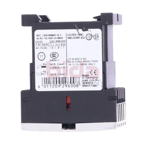 Siemens 3RH1122-2AP00  Hilfssch&uuml;tz / Auxiliary Contactor 10A 600VAC