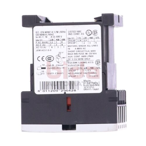 Siemens 3RT1015-2BB42 Leistungssch&uuml;tz / Power Contactor 690V 24V
