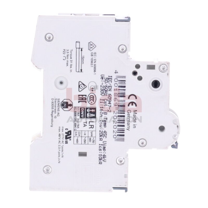 Siemens 5SY4110-8 MCB D10 Leistungsschutzschalter / Circuit Breaker 230V