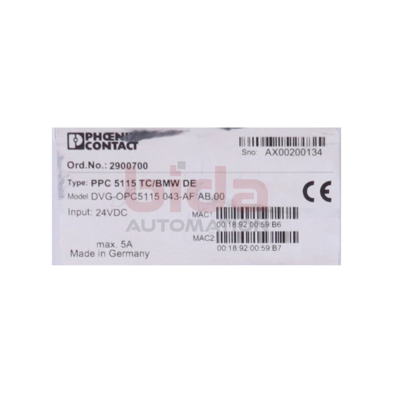 Phoenix Contact PPC 5115 TC/BMW DE (2900700) 24VDC 5A