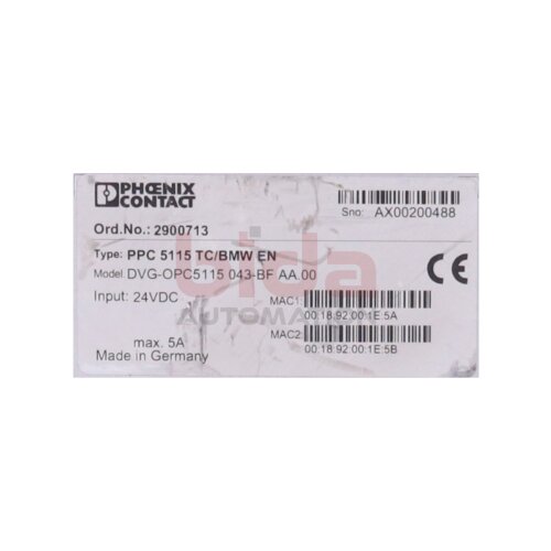 Phoenix Contact PPC 5115 TC/BMW EN (2900713) 24VDC 5A