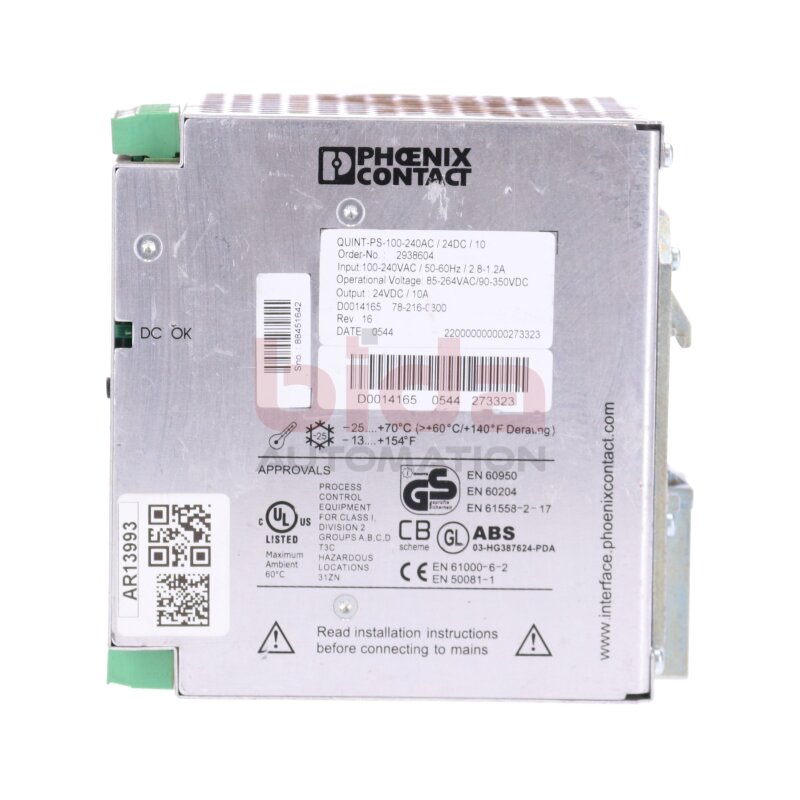 Phoenix Contact QUINT-PS-100-240AC/24DC/10 (2938604) Hutschienen-Netzteil / Top-hat rail power supply unit  24V 10A