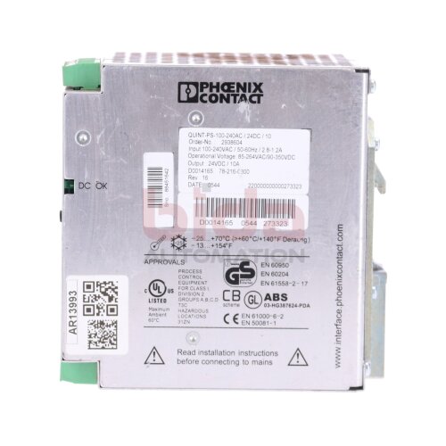 Phoenix Contact QUINT-PS-100-240AC/24DC/10 (2938604) Hutschienen-Netzteil / Top-hat rail power supply unit  24V 10A