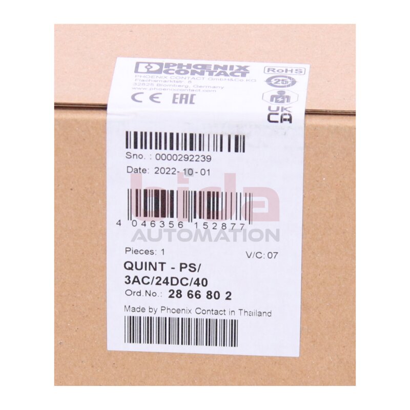 Phoenix Contact QUINT-PS/3AC/24DC/40 (2866802) Hutschienen-Netzteil / Top-hat rail power supply unit  24V 40A