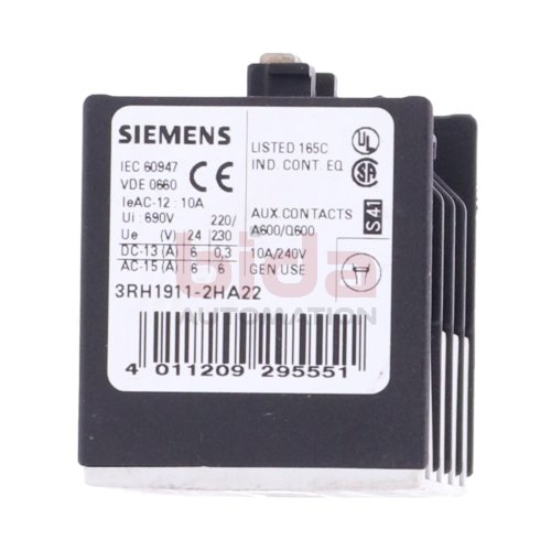 Siemens 3RH1911-2HA22 / 3RH1 911-2HA22 Hilfsschalterblock / Auxiliary Switch Block 240V 10A