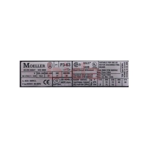 Moeller P3-63 Trennschalter / Disconnector 690V 63A