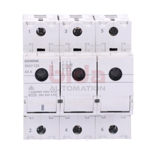 Siemens 5SG7 133 63A  Lasttrennschalter / Switch disconnector 230/400V 5,5W 63A