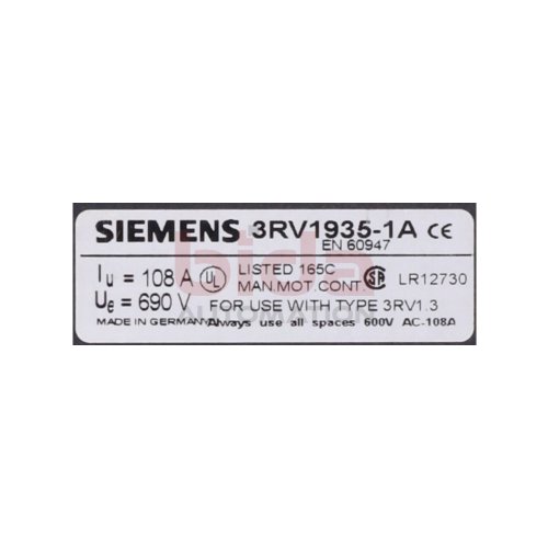 Siemens 3RV1935-1A / 3RV1 935-1A  3-Phasen-Sammelschiene / 3-phase busbar 108 A 690V