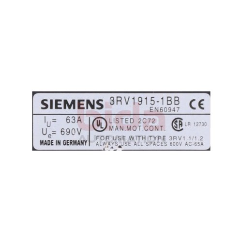 Siemens 3RV1915-1BB 3-Phasen-Sammelschiene / 3-phase busbar 63 A 690 V