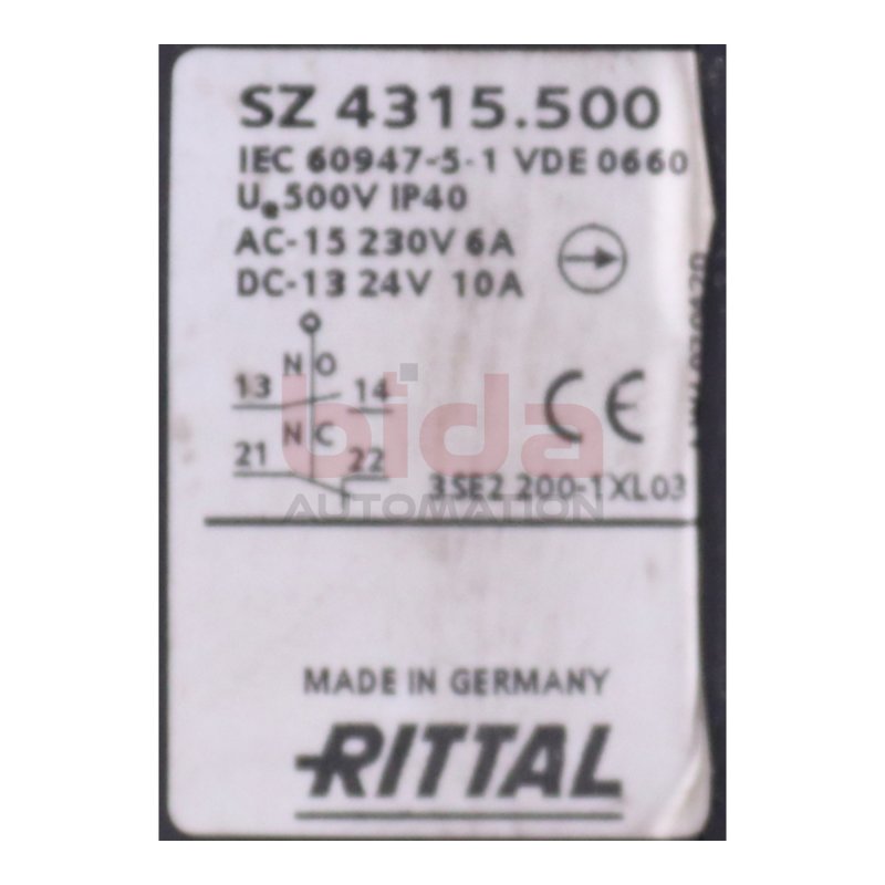 Rittal SZ 4315.500 Positionsschalter / Position Switch 230VAC 6A 24VDC 10A