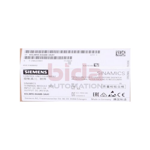 Siemens 6SL3055-0AA00-3AA1 SINAMICS Terminal Module