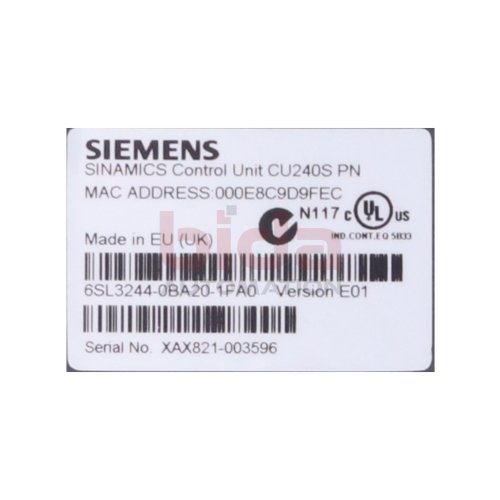 Siemens 6SL3244-0BA20-1FA0 / 6SL3 244-0BA20-1FA0 Steuerger&auml;t / Control Unit