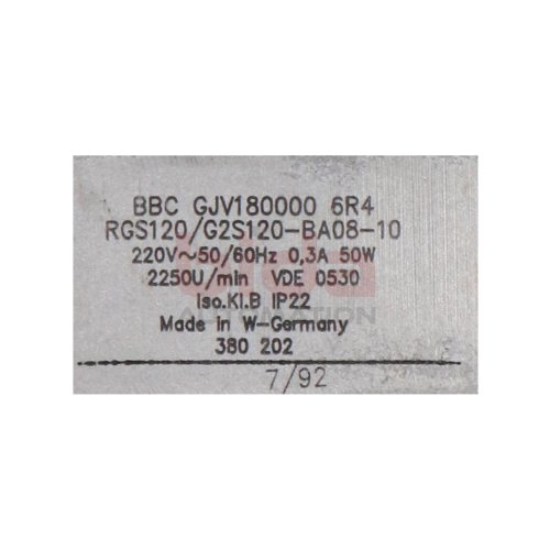 BBC GJV180000 6R4 RGS120 G2S120-BA08-10 Turbolader Turbocharger
