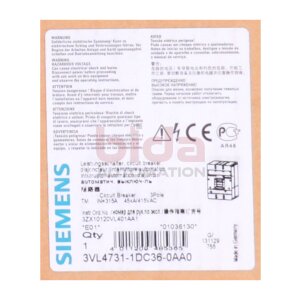Siemens 3VL4731-1DC36-0AA0 / 3VL4 731-1DC36-0AA0...