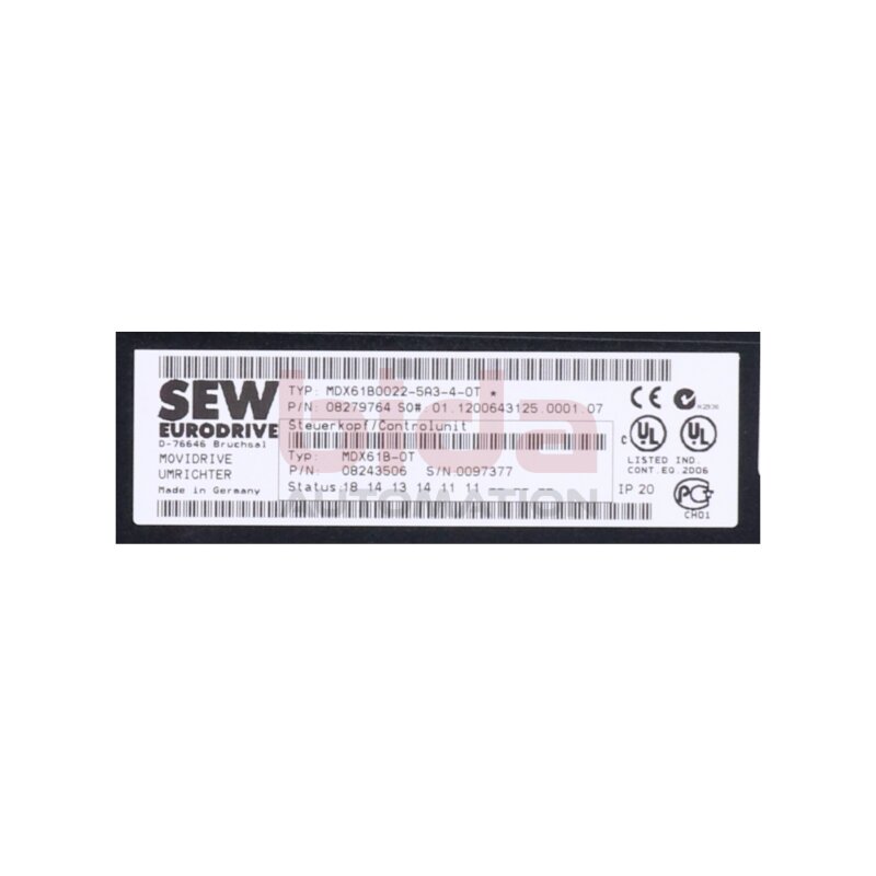 SEW MDX61B0022-5A3-4-0T (08279764) Frequenzumrichter / Frequency Converter