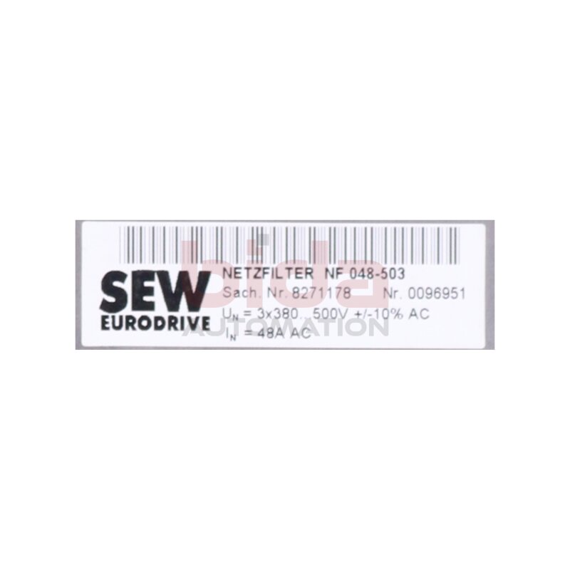 SEW NF 048-503 (8271178) / SCHAFFNER FS 21226-42-33  Netzfilter / Line Filter 3x380-500V 48A
