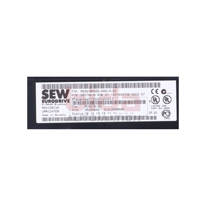 SEW MDX61B0055-5A3-4-00 (08279616) Frequenzumrichter / Frequency Converter