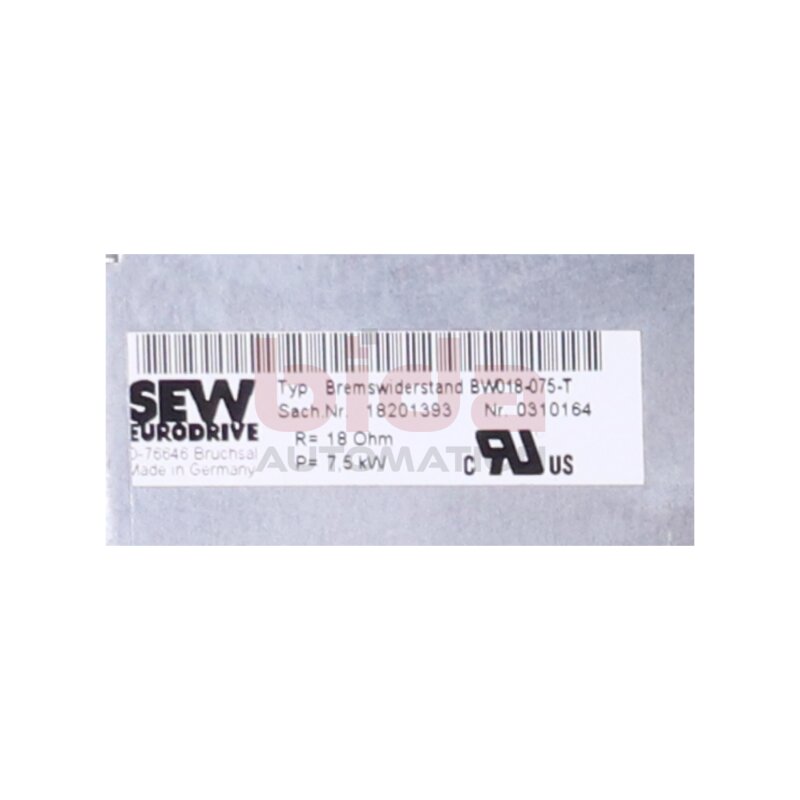 SEW BW018-075-T (18201393) Bremswiderstand / Braking resistor 7,5 kW
