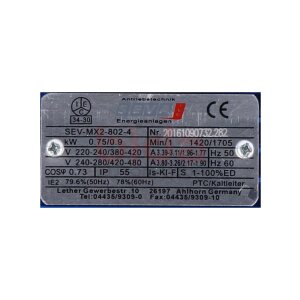 Seva SEV-MX2-802-4 Elektromotor / Electric Engine 10-30...