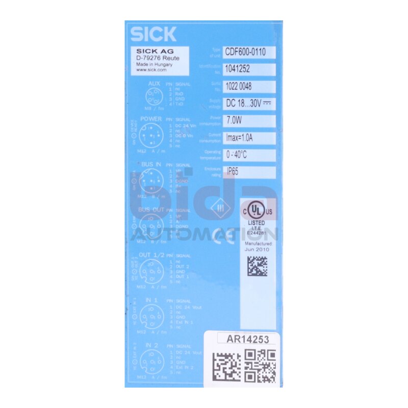 Sick CDF600-0110 Module 18-30V 7,0W