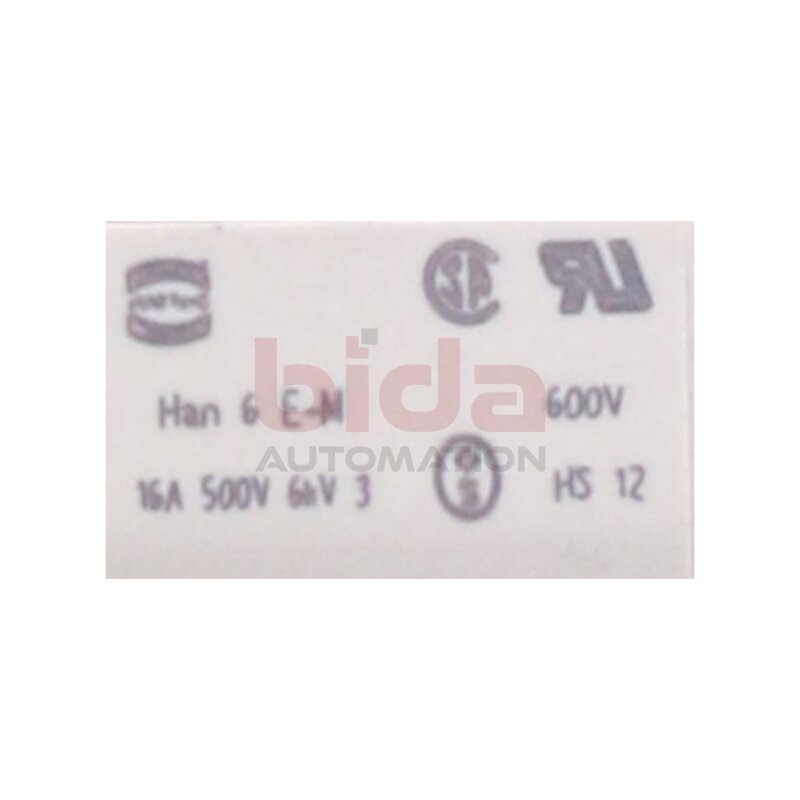 Harting Han 6 E-M Steckverbinder / Connector 16A 500V