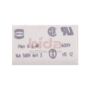 Harting Han 6 E-M Steckverbinder / Connector 16A 500V