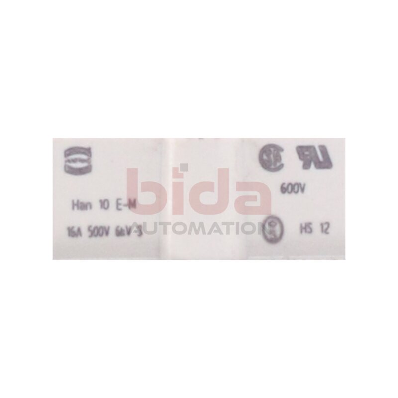 Harting Han 10 E-M (16A 500V) Steckverbinder / Connector 500V 16A