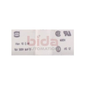 Harting Han 10 E-M (16A 500V) Steckverbinder / Connector...