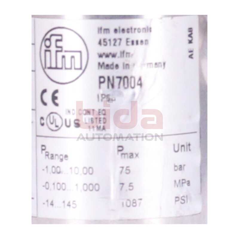ifm electronic PN7004 Drucksensor / Pressure Sensor 18-36 VDC 250mA