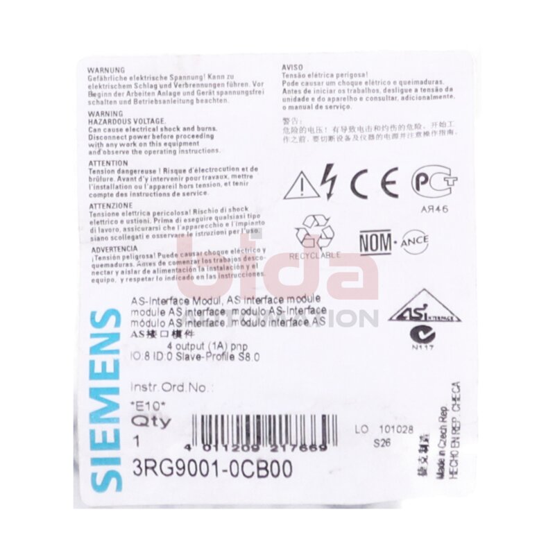Siemens 3RG9001-0CB00 / 3RG9 001-0CB00 Schnittstellen Modul / Interface Module 1A 24VDC