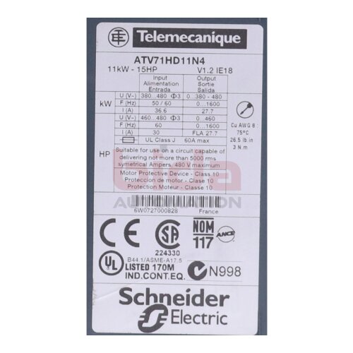 Telemecanique/Schneider ATV71HD11N4 Frequenzumrichter / Frequency Converter 380-480V 11kW