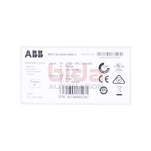 ABB MFE190-04UN-06A0-2 Frequenzumrichter / Frequency Converter 105-264 VAC 14,0 A